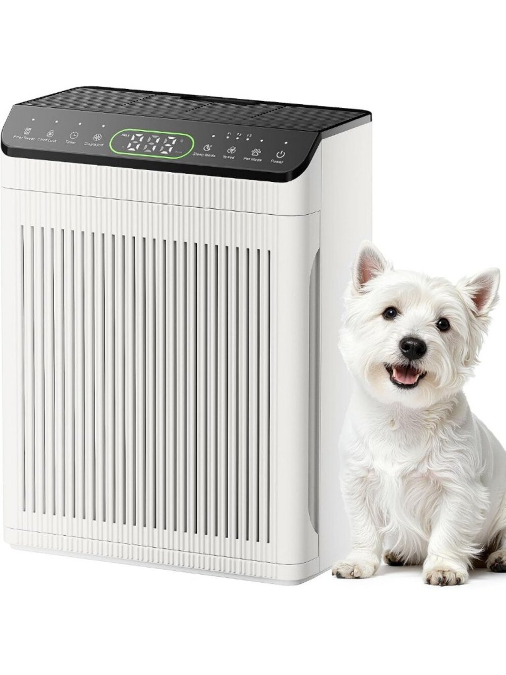 Washable Pre-Filter Air Purifier for Home & Pets - Covers 2200 Sq Ft, Ivory
